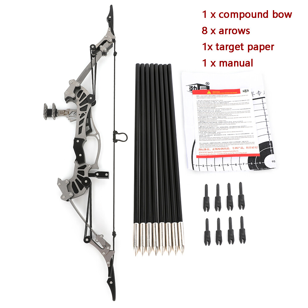 16" Pocket Bow Mini Compound Bow Kit Archery Gift Arrow Target Shooting Hunting