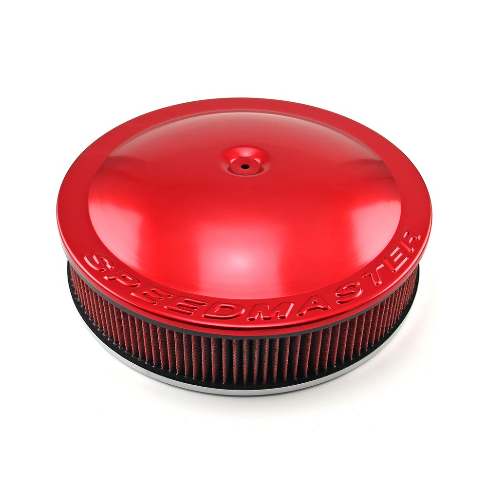 14" x 3" Washable Element Drop Base Aluminum Air Cleaner Red