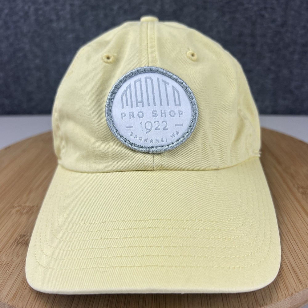 Manito Pro Shops Spokane WA Golf Hat Cap Strapback Fitted Size S-M Yellow Patch