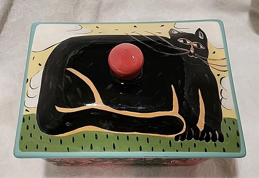 Droll Designs Black Cat Butter Box