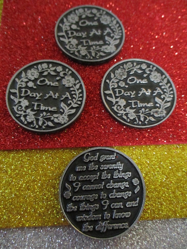 Brass Coin AA NA Chip Sobriety Inspirational All 12 step programs