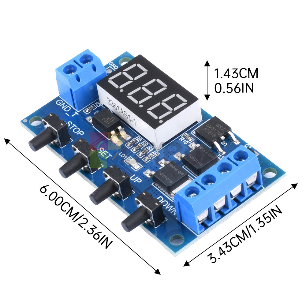 DC 5V-36V Trigger Cycle Timer Delay Relay Switch Circuit Module MOS Tube w/ Case