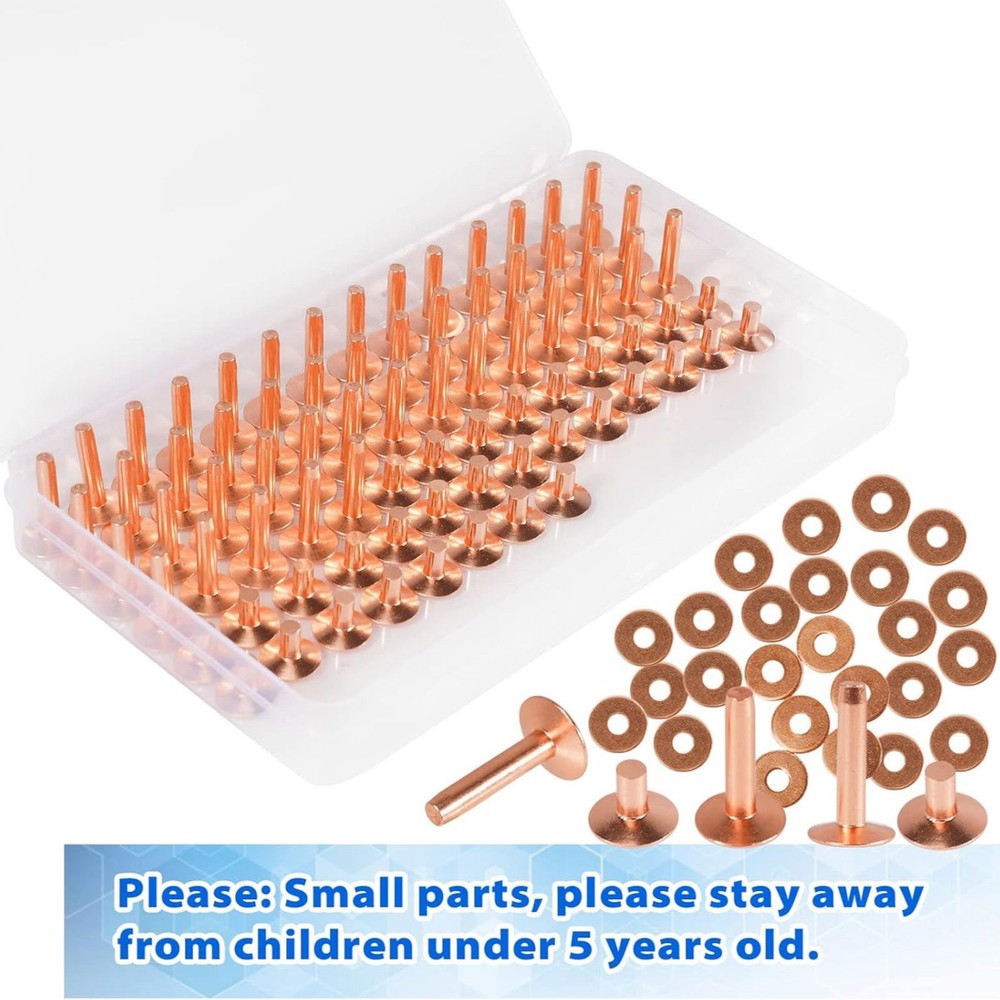 77set/pack Concise 2-size # Copper Rivets&Burrs For Home DIY Leather Working