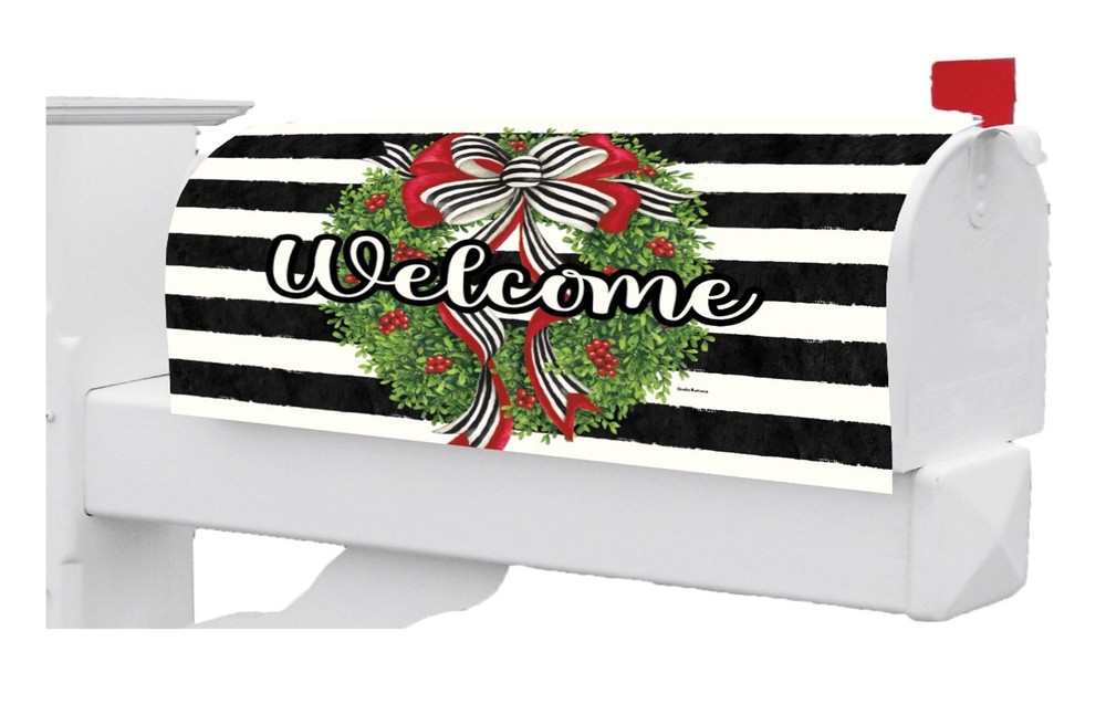 Holiday Stripes Mailbox Cover