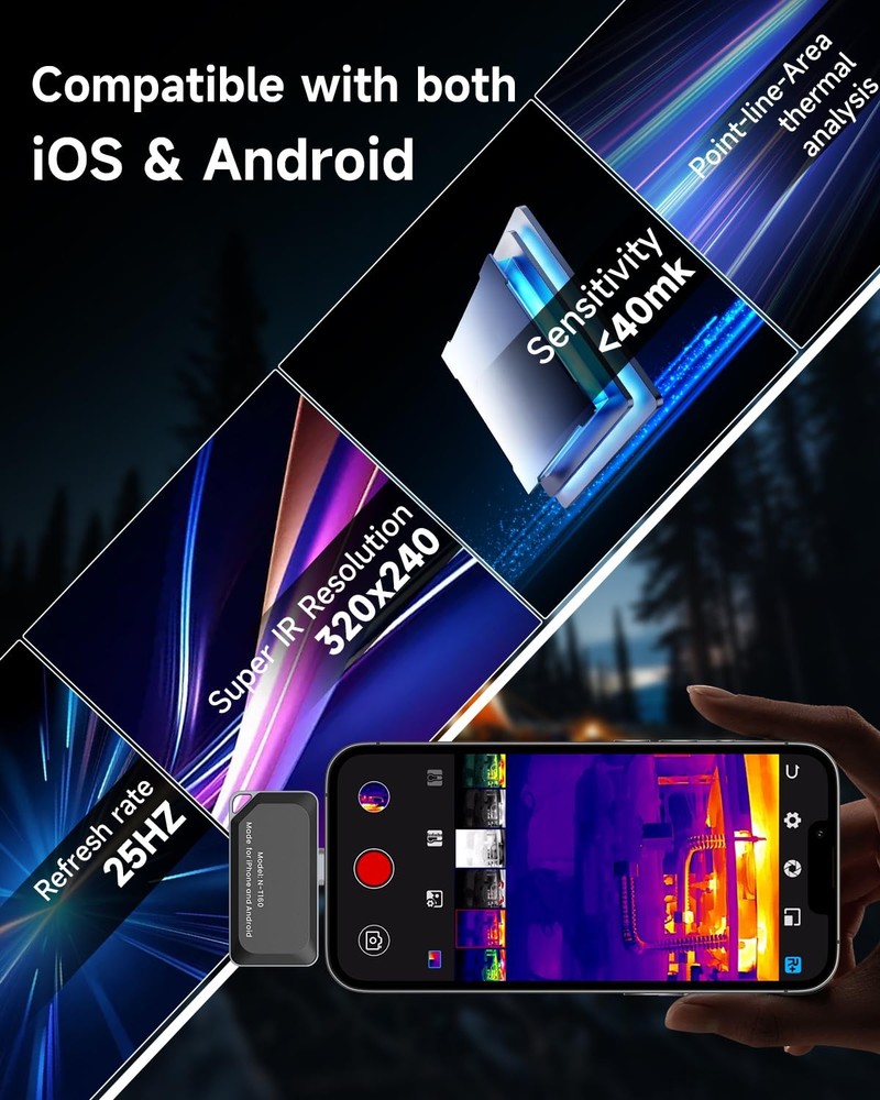 Thermal Camera for Type-C iPhone & Android Device, 320x240 Super Resolution, ...