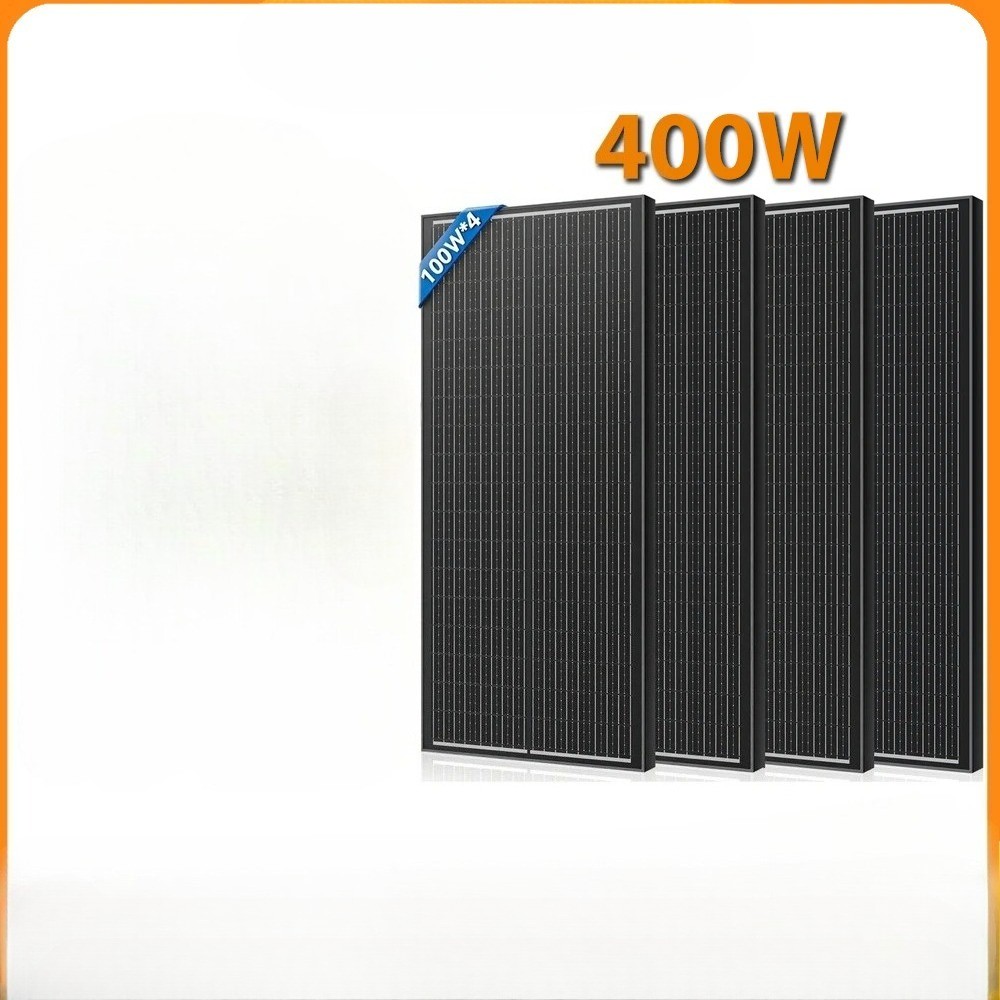 12V 400W/200W/100W Rigid Solar Panel Monocrystalline Silicon Waterproof 18BB