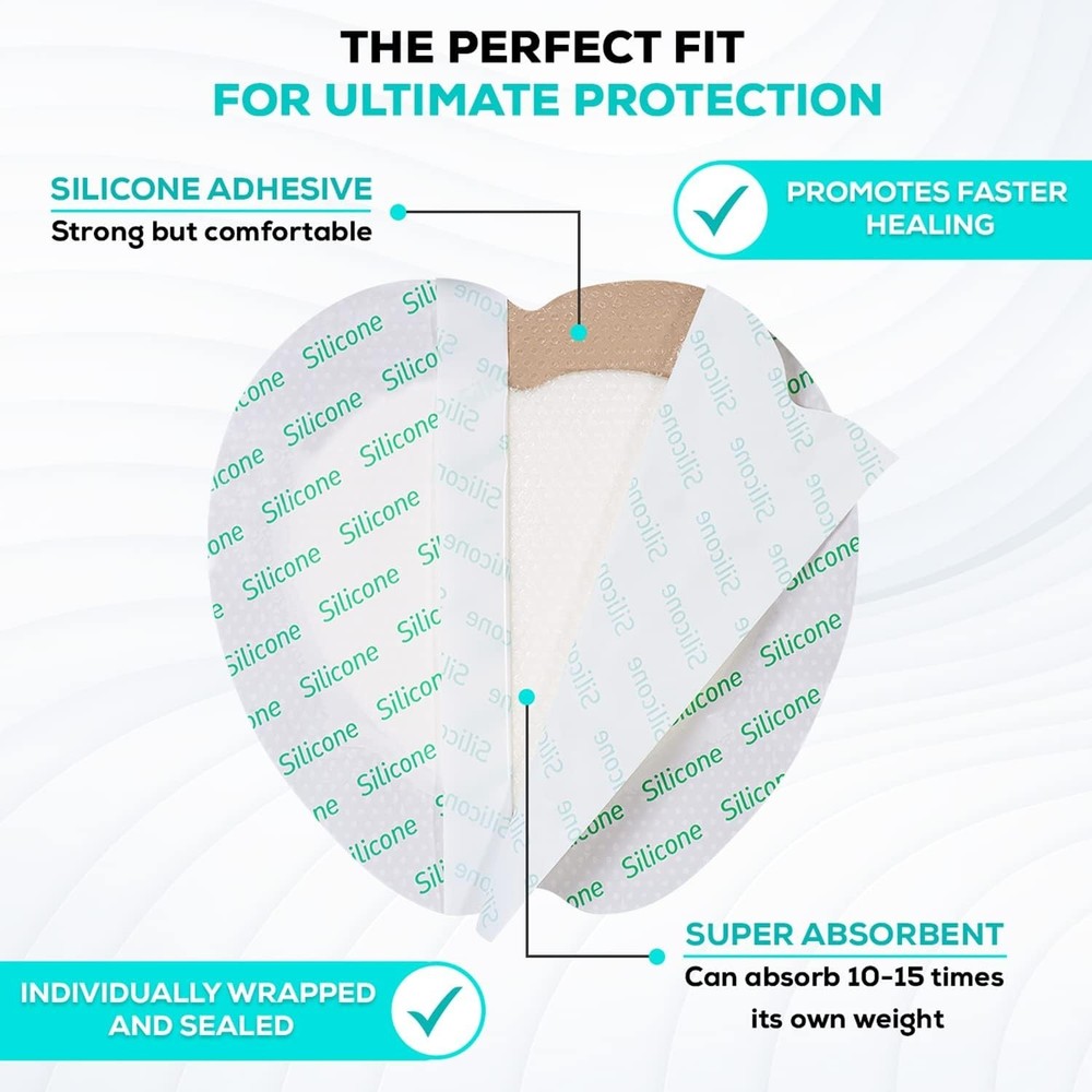 TM Silicone - Sacral Bordered Silicone Adhesive Foam Wound Dressing, Bed Sore...