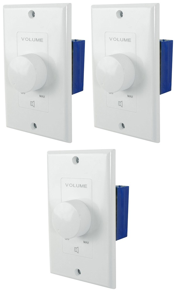 3 Rockville VOL70200 White 200w 70v Wall Volume Controls Zone Controller Boxes