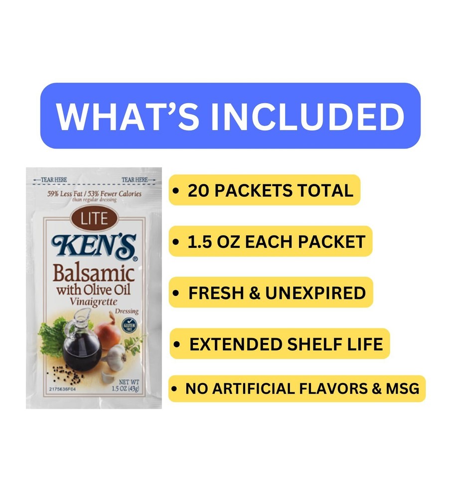 20 Count | Salad Dressing Packets | Individual Single Serve Salad Dressing