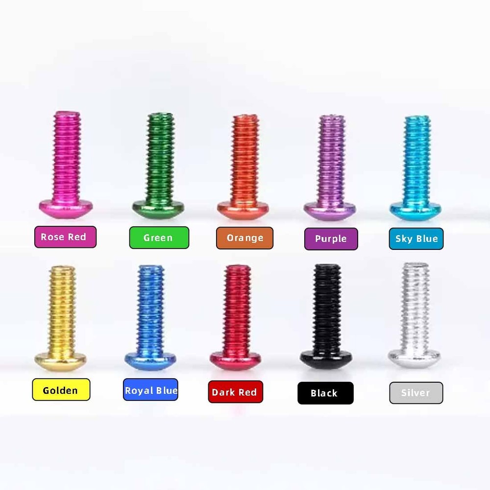 M3~M6 Aluminum Pan/Button Head Socket Cap Screws Allen Hex Bolts Anodizing Red