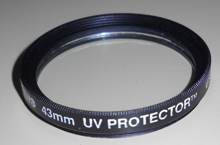 TIFFIN 43mm UV PROTECTOR FILTER.  NEW.