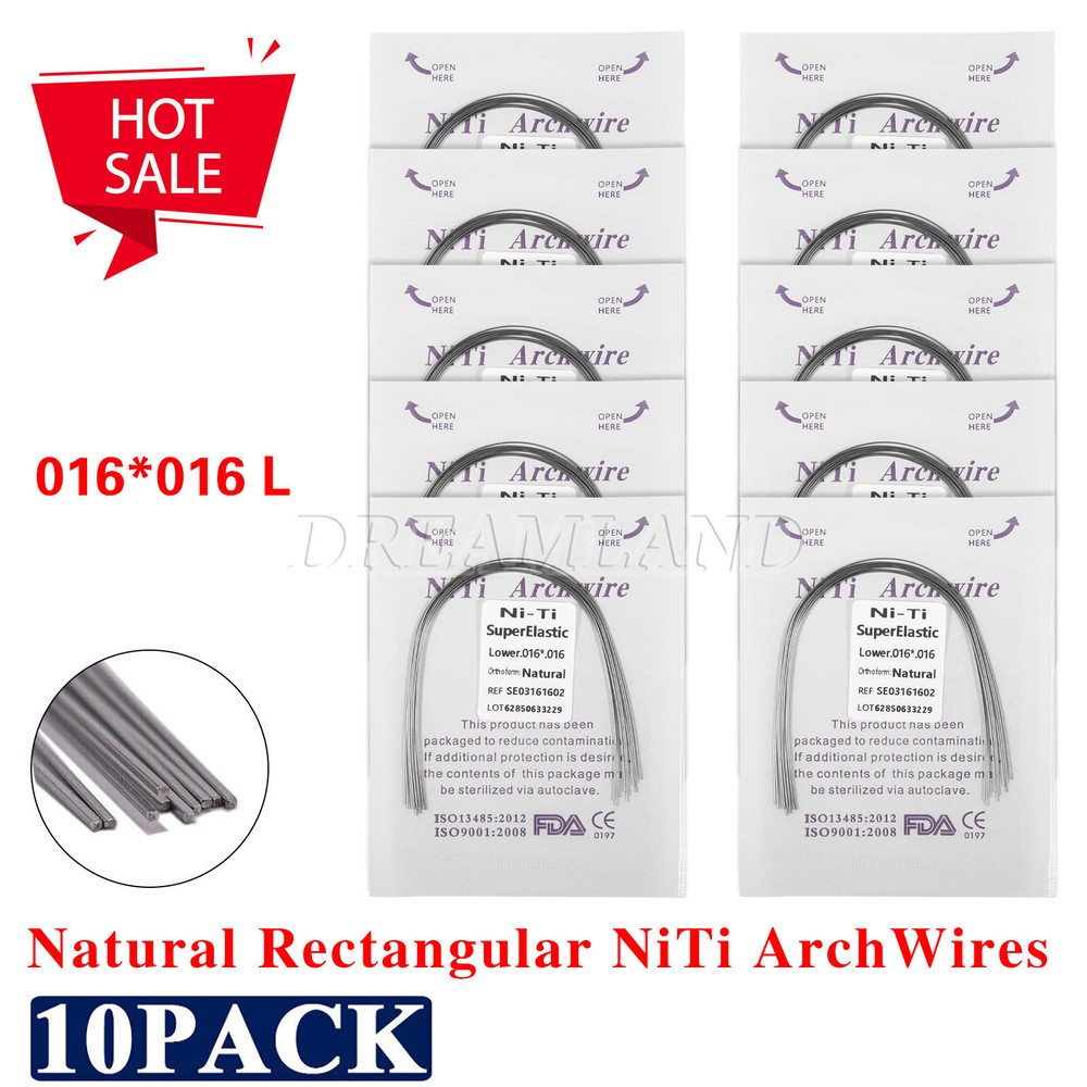 10 Packs Dental Orthodontic Super Elastic Niti Arch Wire Rectangular Nature Form