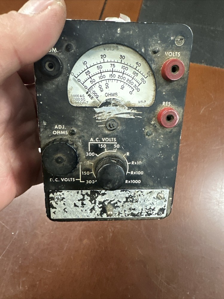 Vintage IBM Voltmeter OHM Meter Model MT-7 Multimeter Untested Rare