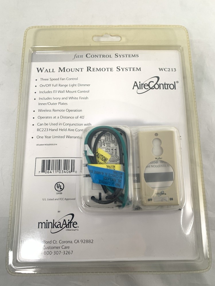 MinkaAire Wall Mount 256 Bit Airecontrol Ceiling Fan Wall Control WC213