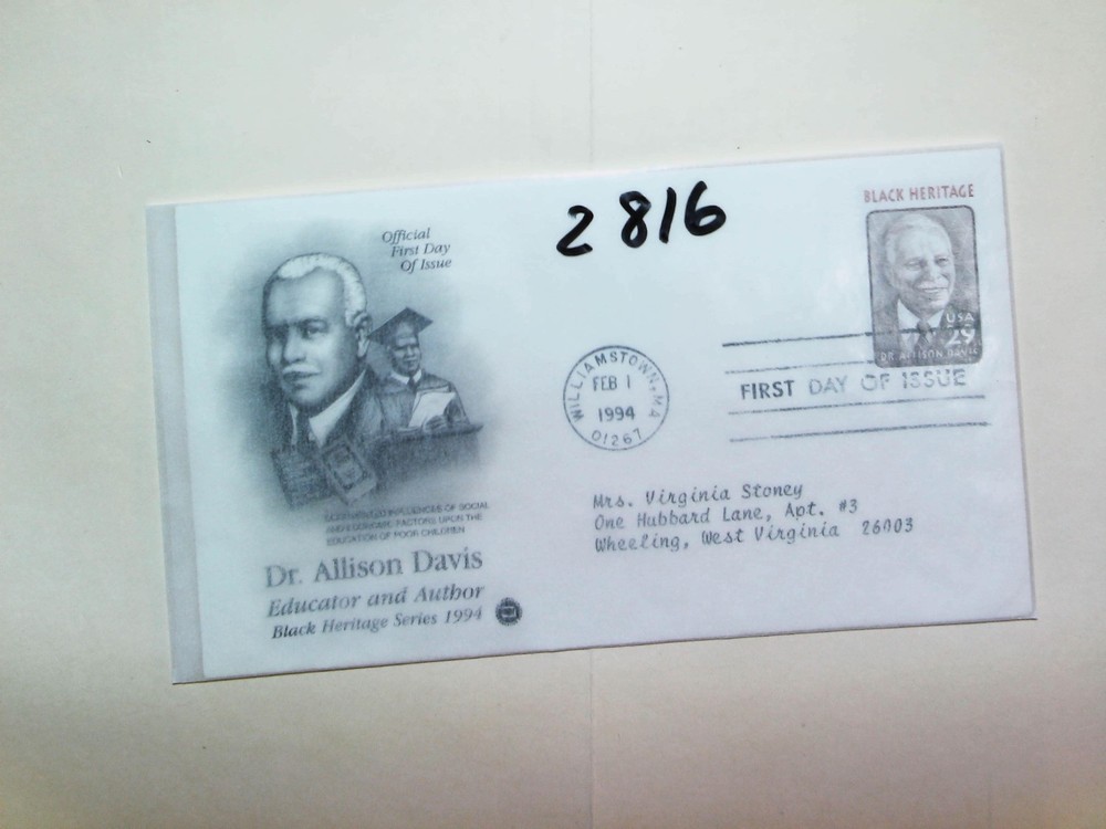 U. S. FDC  2816 - Dr. Allison Davis - unsigned?  cachet - comb. ship!