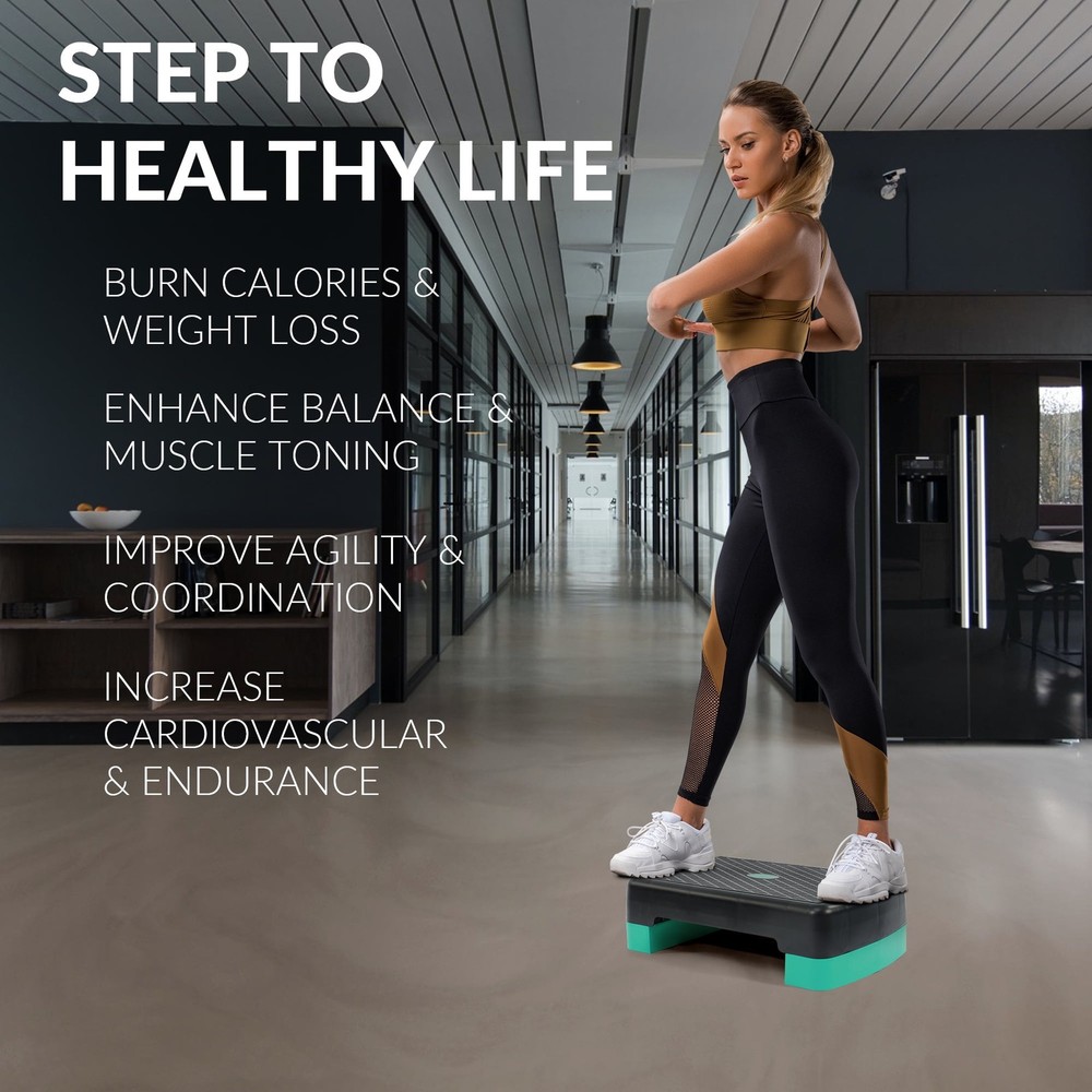 Adjustable Workout Aerobic Stepper Step Platform Trainer, 18-In