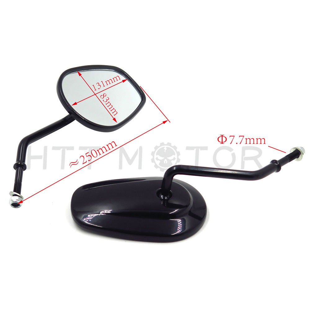 Black Rearview Mirrors For Harley Davidson FLSTC FXDB DYNA FXDF FLSTF 8mm