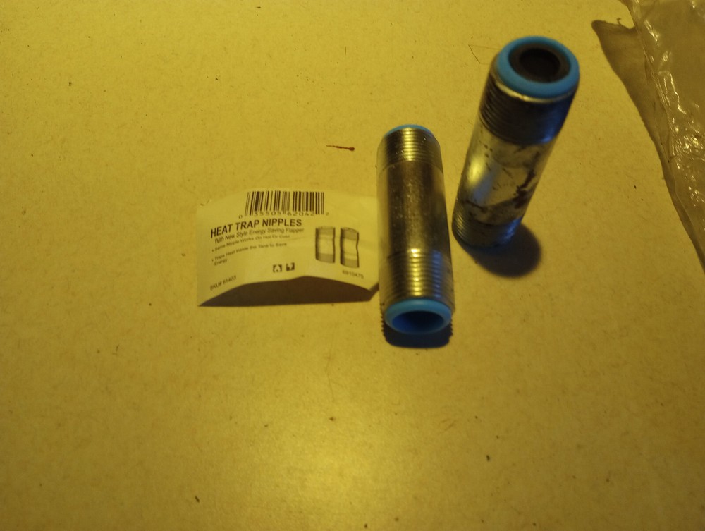 Heat Trap Nipples With New Style Energy Saving Flapper 61403