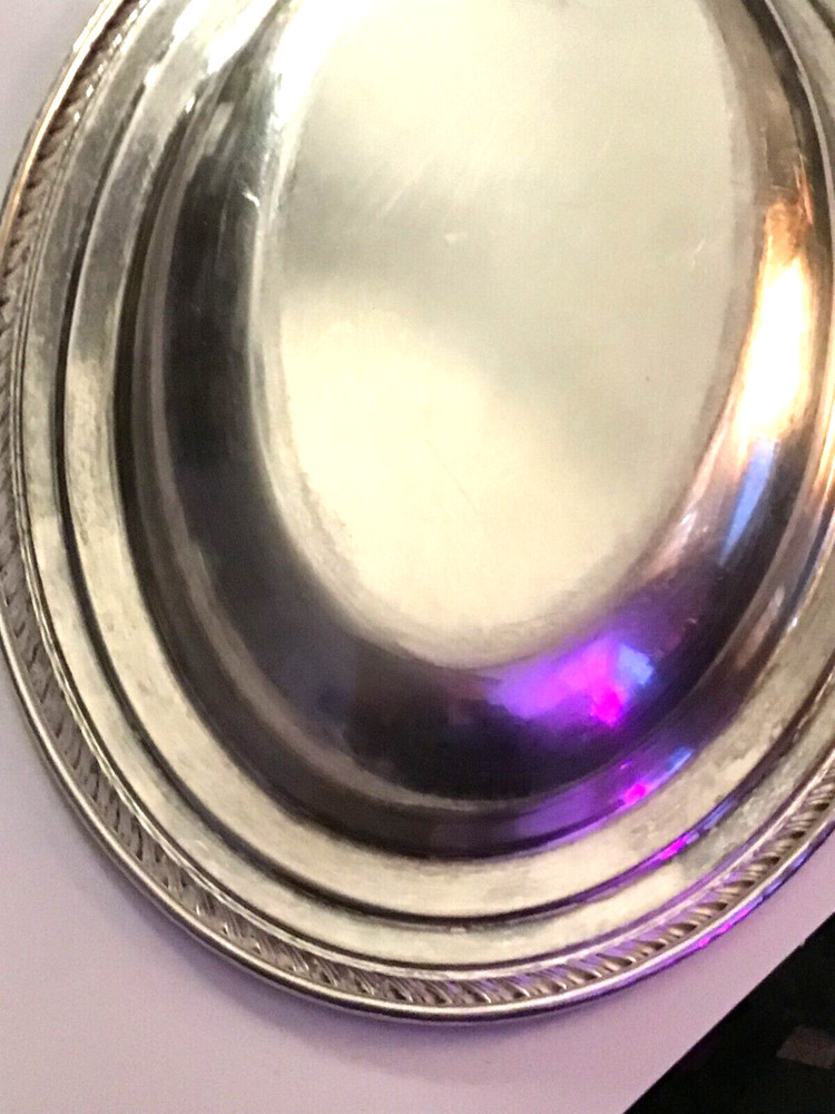 Vintage Serving Bowl Silver Plate Oval 12x9"