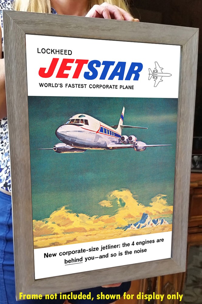 Lockheed Jetstar 1960 Corporate Jet Vintage Poster