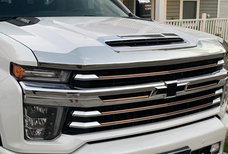 Chrome AeroSkin Hood Protector Bug Shield Deflector for 2020-2025 Silverado 2500