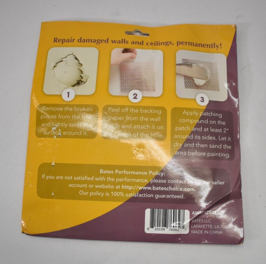 Bates Choice Drywall Wall Patch Kit Repair Set Self Adhesive White/Silver