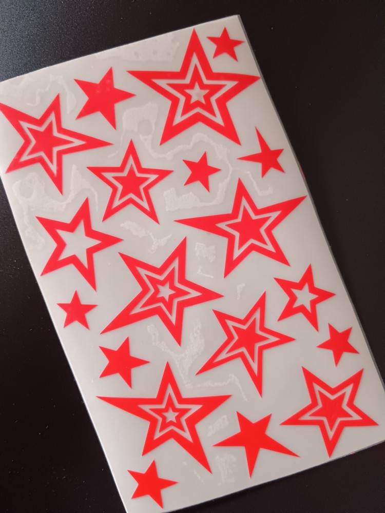 Fun Fluorescent Stars Decals, Stickers For DIY Projects