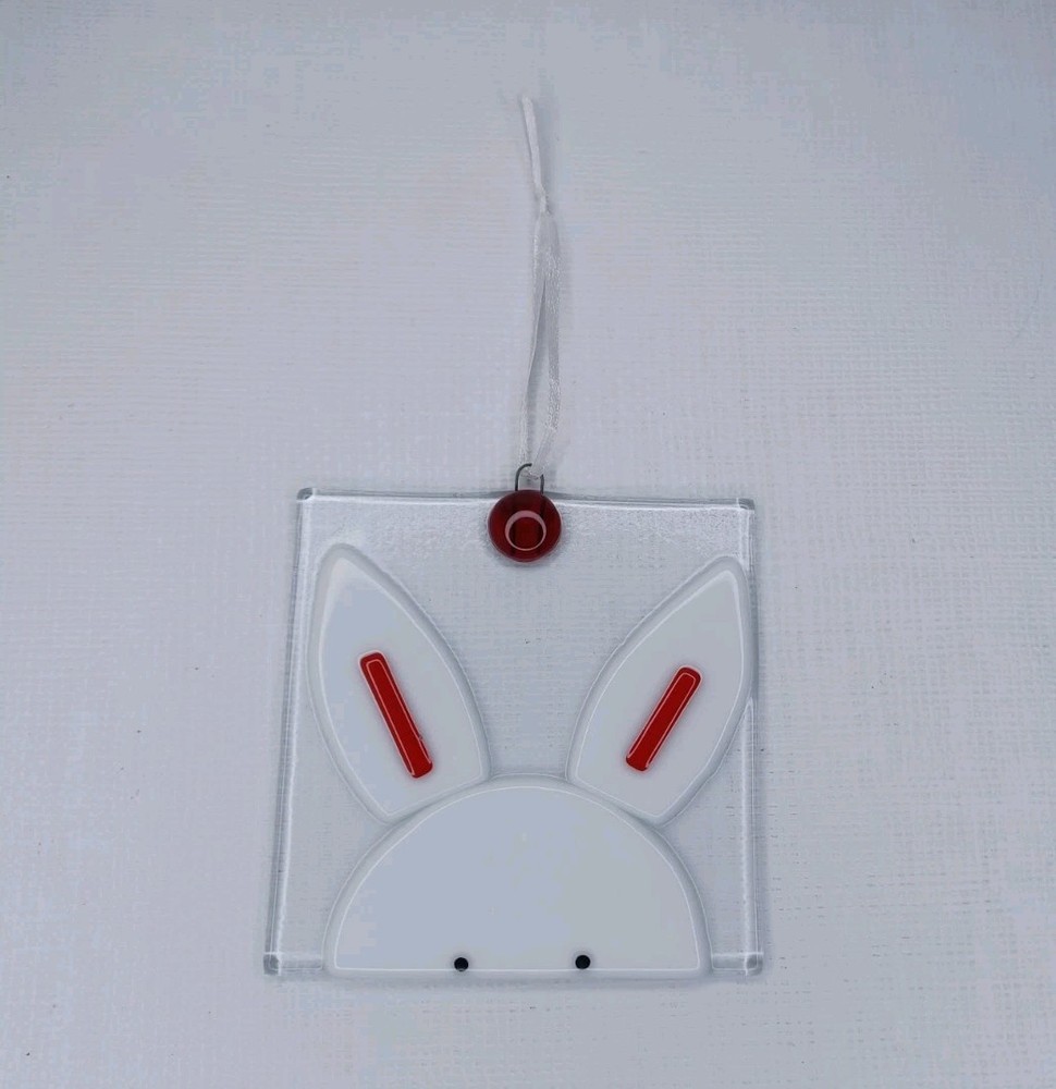 Clear Glass Bunny Rabbit Easter Decor Suncatcher