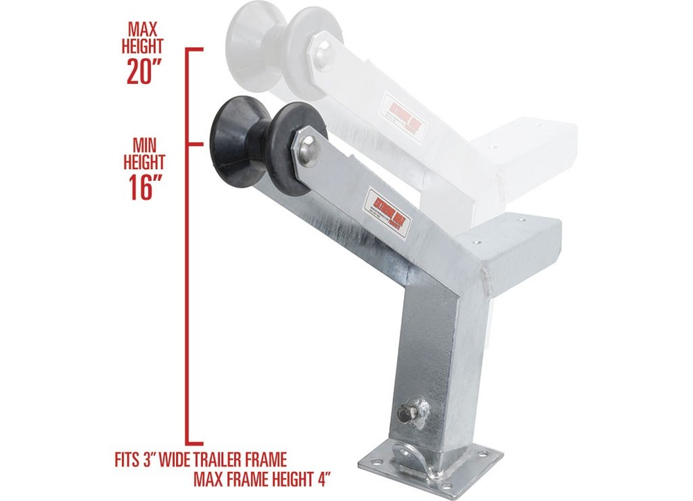 Extreme Max 3006.6895 Adjustable Height Notched Winch Stand/Roller 3"x 4" Frames