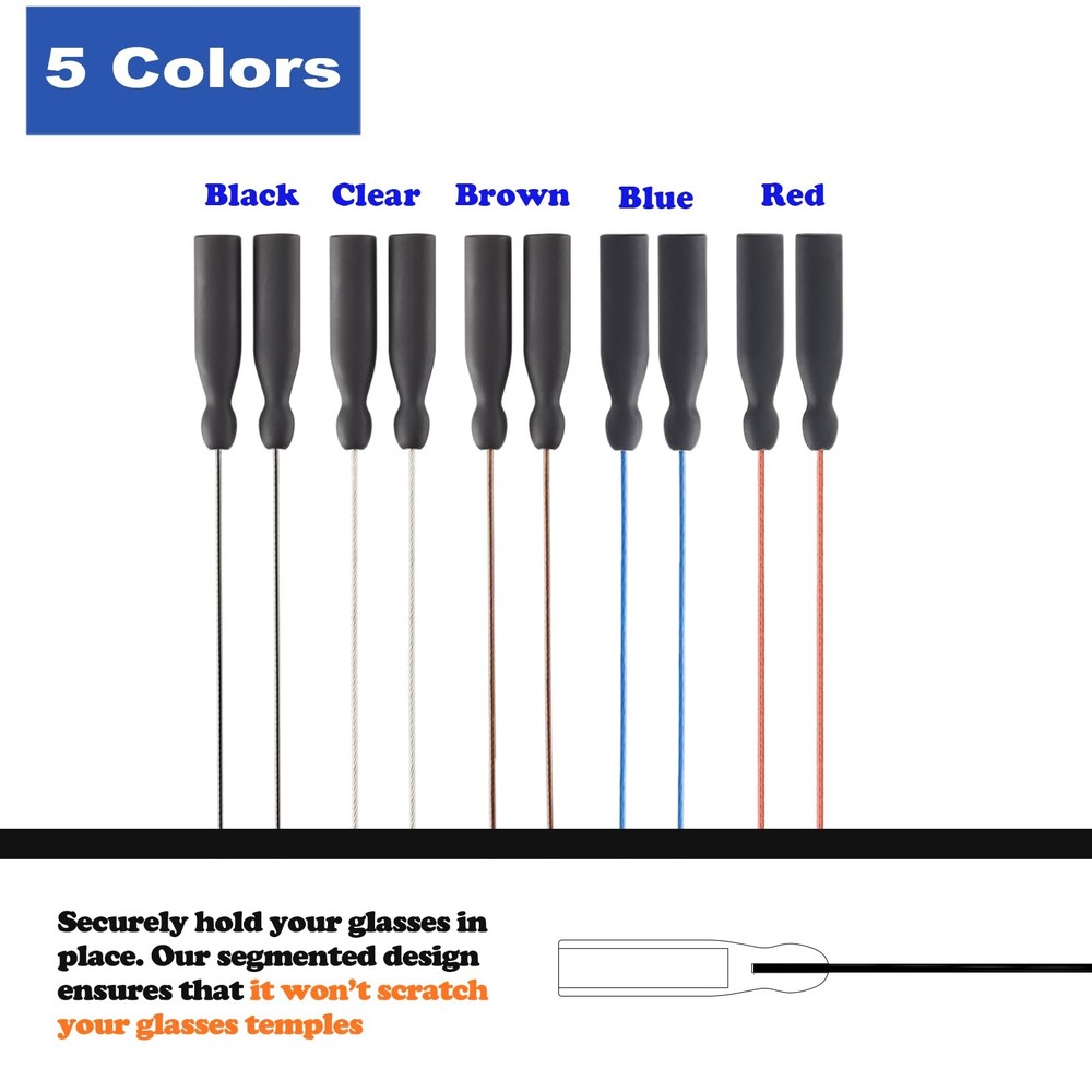 Glasses Strap -No Tail Adjustable Sunglasses Strap, Eyeglasses Strap, Cable S...