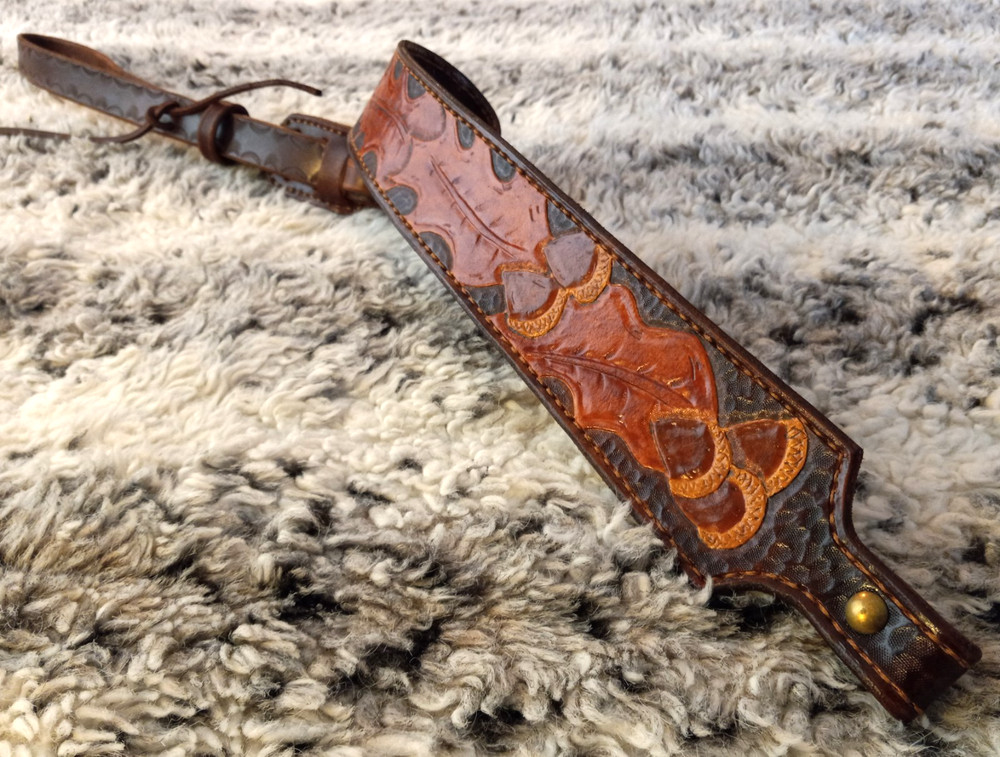 100% Full grain leather handcrafted gun sling