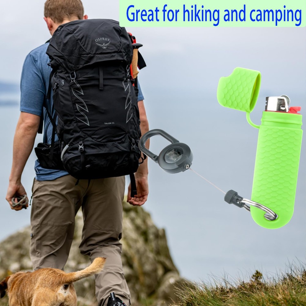2 Pcs Waterproof Lighter Case Cover Holder for BIC Regular 2, Light Green