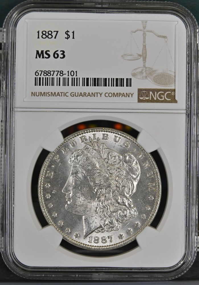 1887 Morgan Silver Dollar NGC MS-63