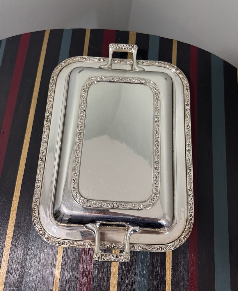 Vintage W. GREENWOOD & SONS Silver Plate Rectangular Entree Serving Dish