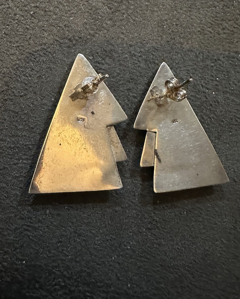Sterling Silver 925 Turquoise Arrowhead Dangle Earrings