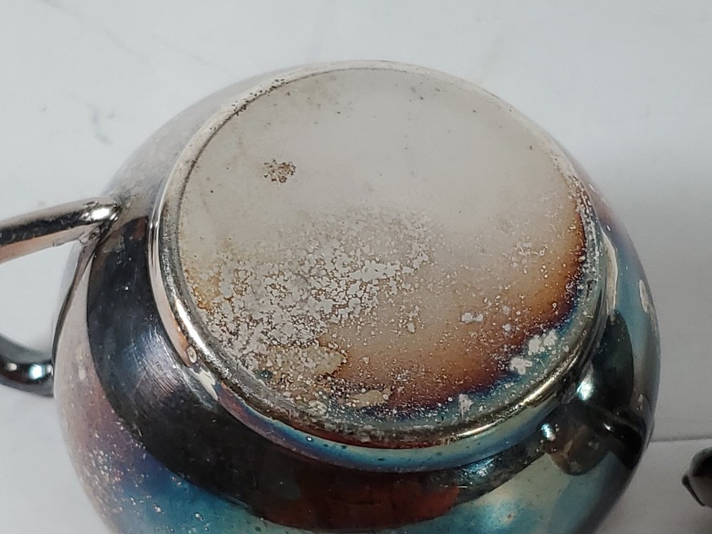 Silverplate Sugar Creamer Set 2"T x 3"D Unbranded