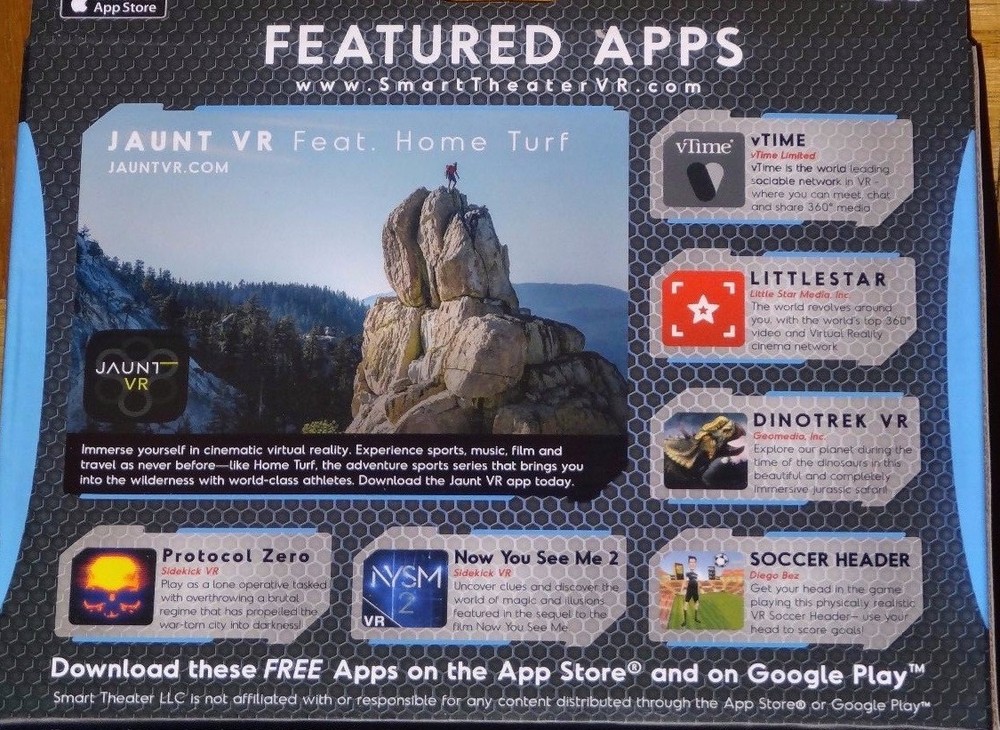 Smart Theater Virtual Reality Headset Black Strap iPhone Android Smartphone New