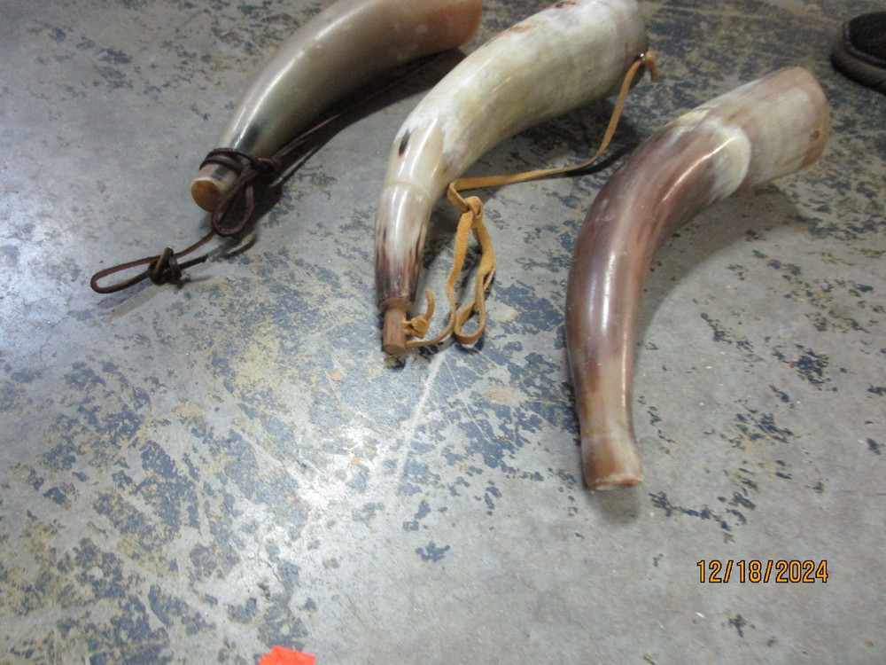 (3) 12" Black Powder Horns