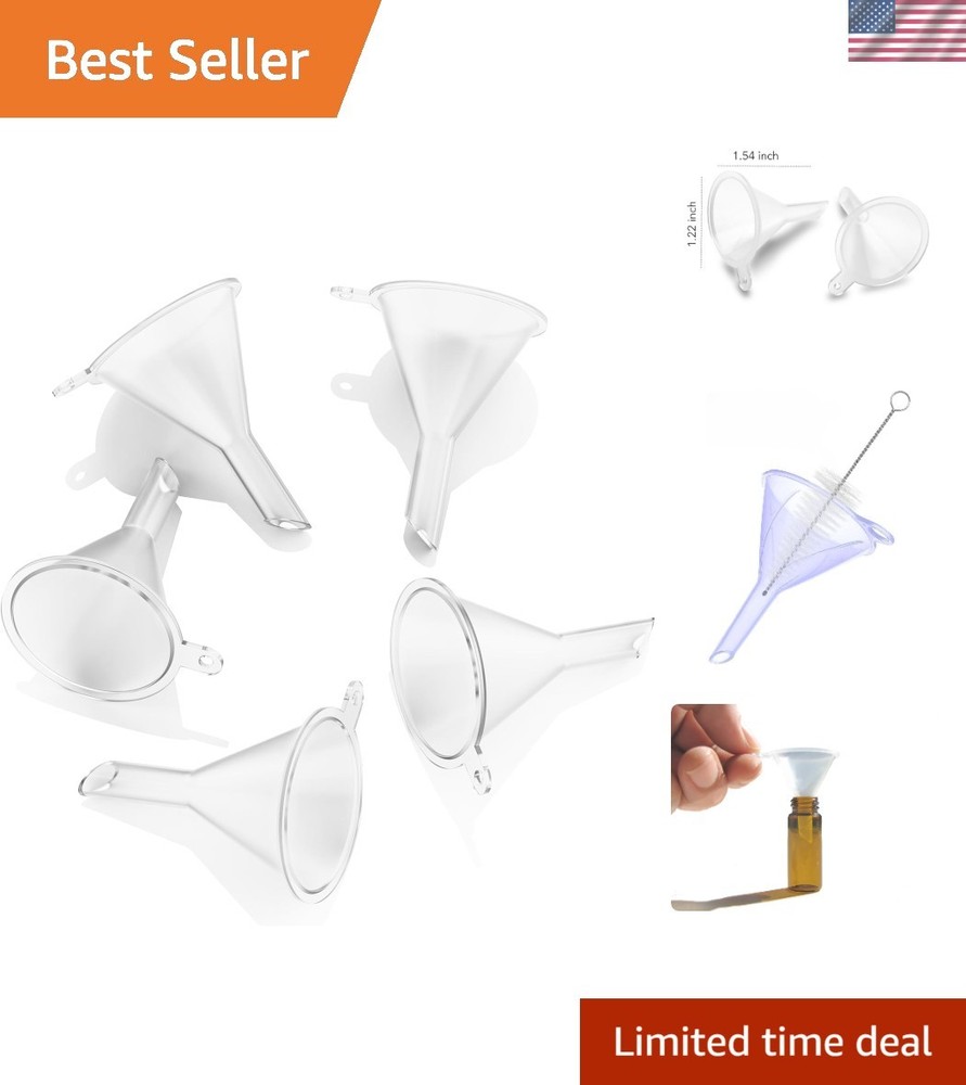 Versatile 5-Pack Mini Funnels - Perfect for Kitchen, Crafts & DIY Projects