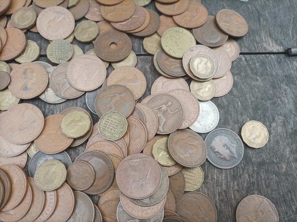 Vintage One Penny Coins + Three Pence Bundle