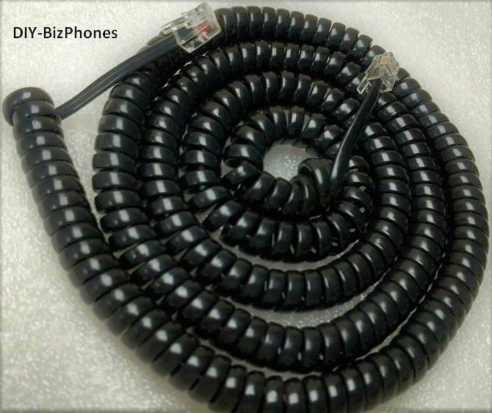 2-Pack Black 25Ft Phone Long Handset Cord D-Link Doro Iris DPH 125MS DVC-2000