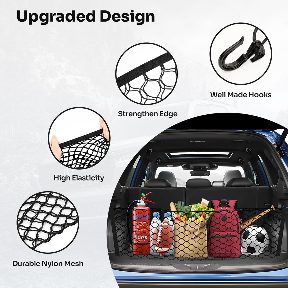Trunk Cargo Net for 20192024 Forester | Adjustable Mesh Organizer with Hooks