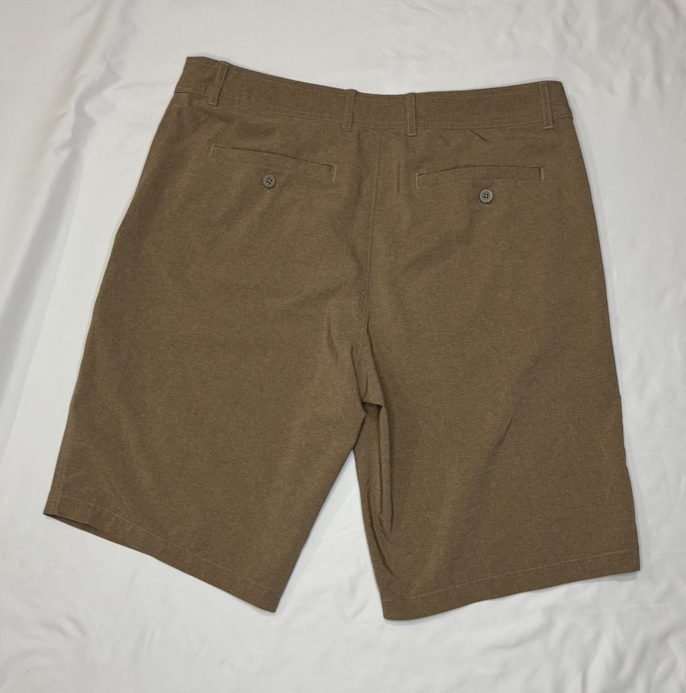 Goodfellow & Co Shorts Flat Front Men's 33" Brown Heathered Poly Blend Pockets