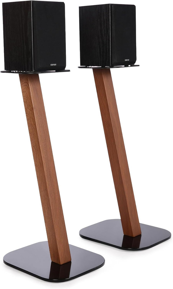 One Pair Fixed Height Universal Speaker Floor Stands - Cedar - 610 Series
