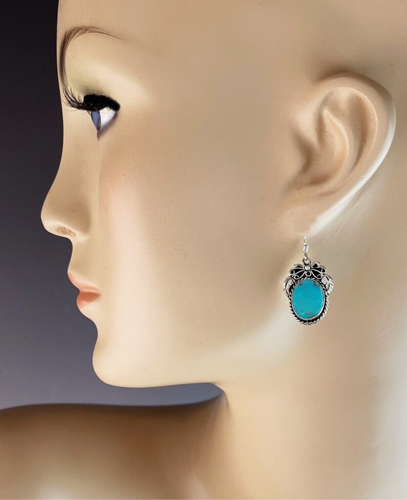 Handmade Sterling and Turquoise Earring