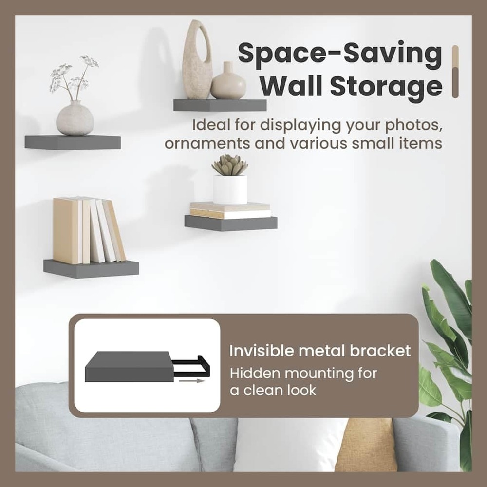 Chic Wall Shelf, Rectangular, Strong Home Decor, Perfect for Living Room, Bed...