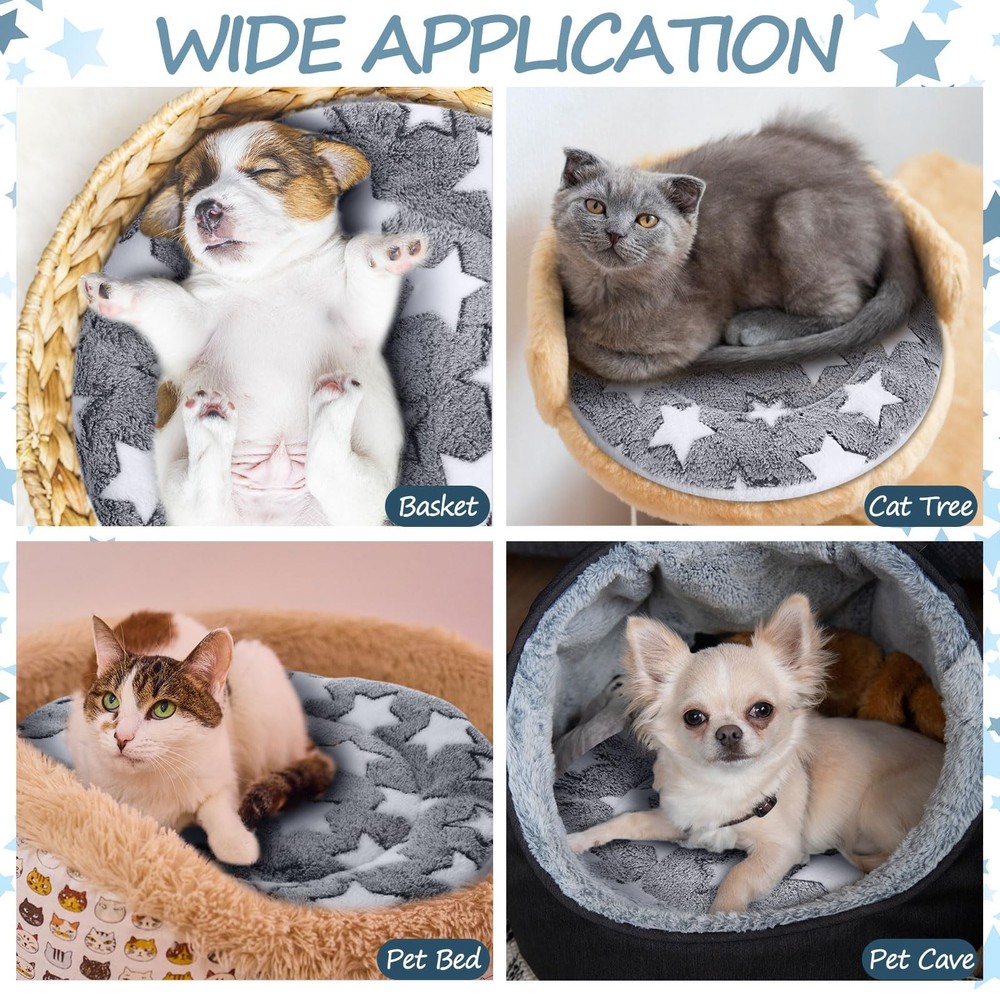 2 Pack Self Warming Cat Mat Self Heating Pad Bed Reversible Machine Washable ...