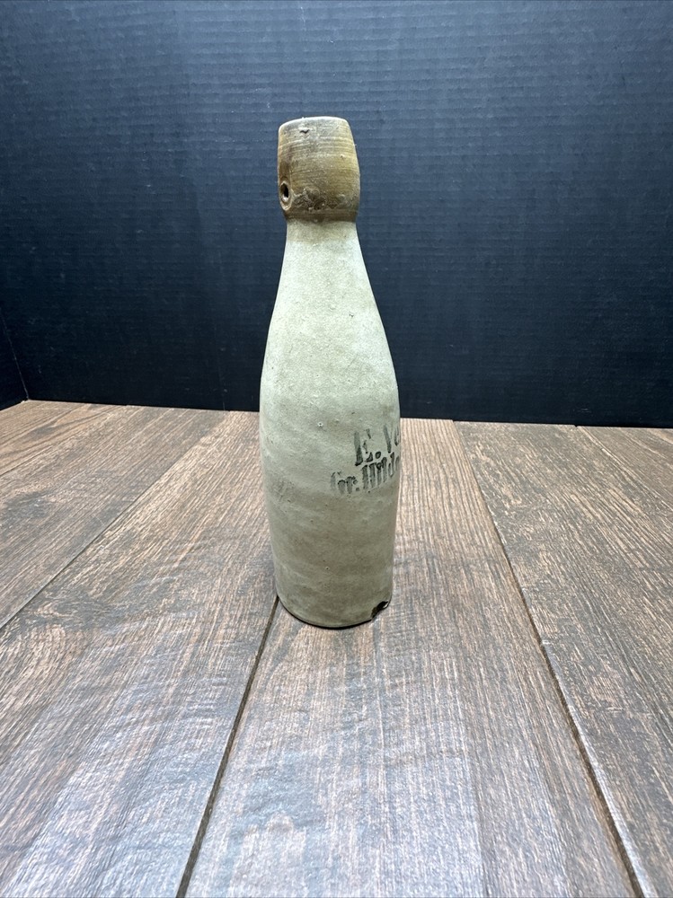 Vintage Glazed E.VEIL STONWARE BOTTLE