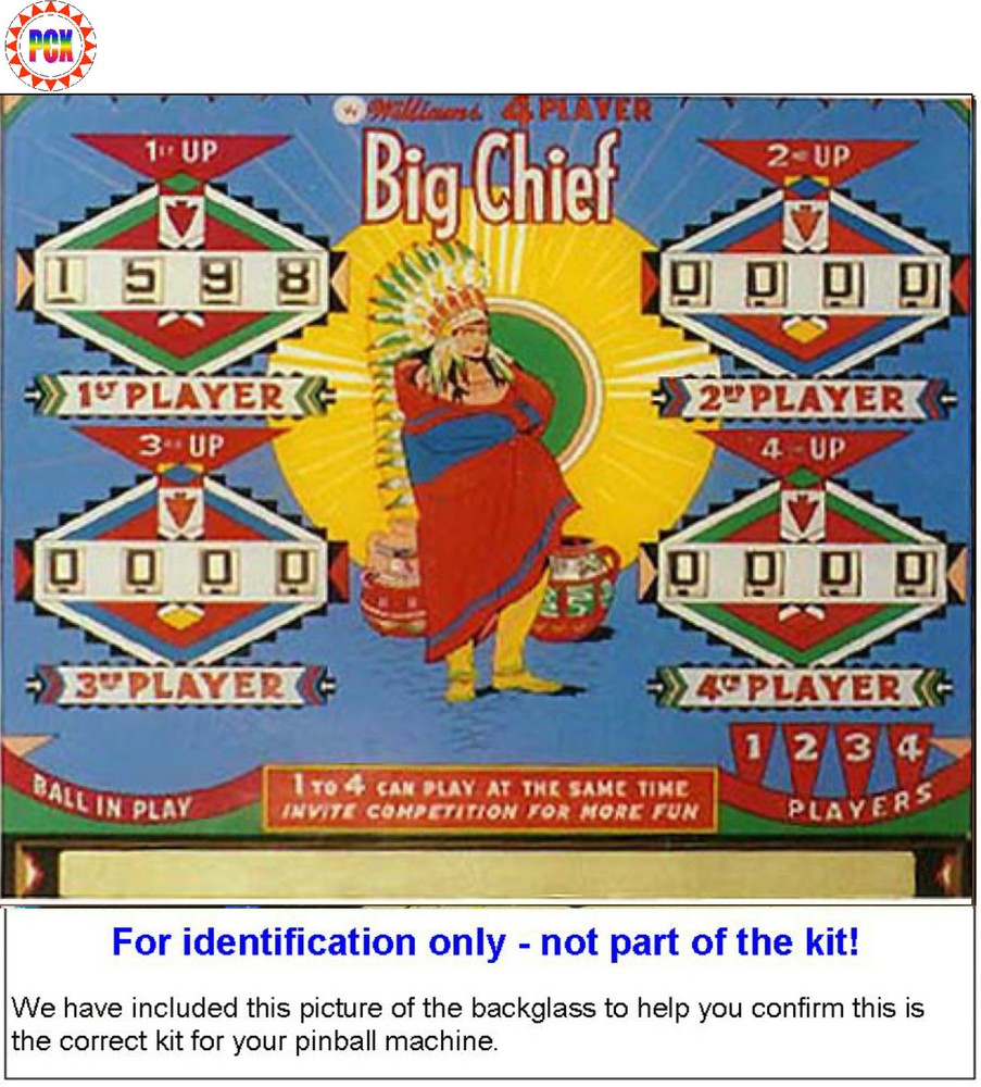 1965 Williams Big Chief Pinball Machine Rubber Ring Kit