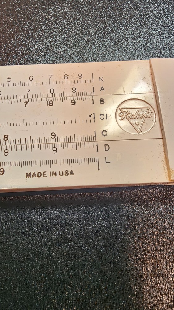 Pickett No 125 Slide Rule, Vintage Engineering Math Tool